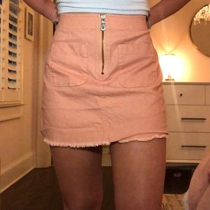 Made well pink zip up skirt!